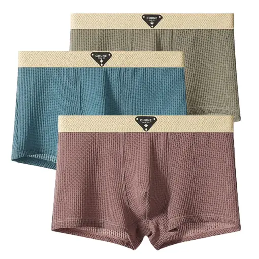 UN1005 CHUNEI Men’s Cotton Breathable Boxer Briefs – (3 Pack Pcs)