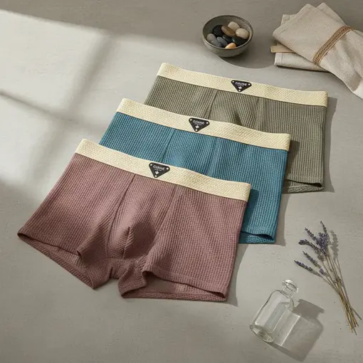 UN1005 CHUNEI Men’s Cotton Breathable Boxer Briefs – (3 Pack Pcs) - Image 3