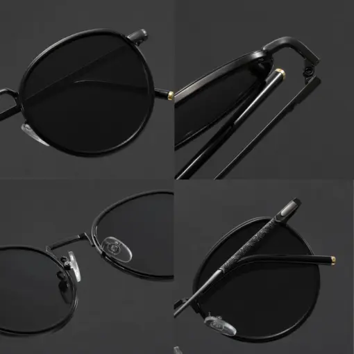 A860 Retro Modern Style Premium Black Sunglasses - Image 3