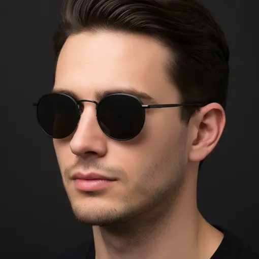 A860 Retro Modern Style Premium Black Sunglasses - Image 2