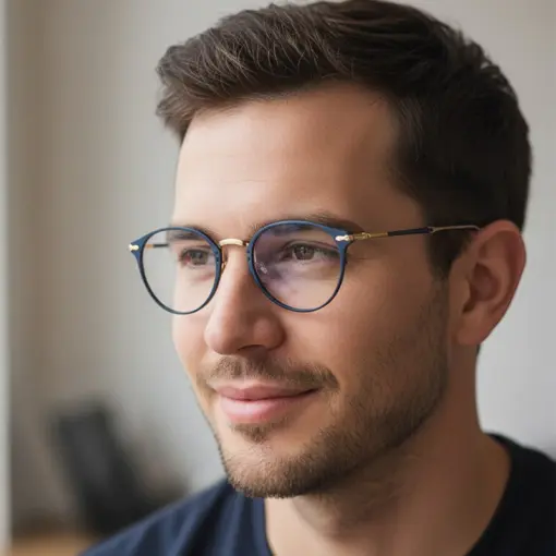 A866 French Retro Pure Titanium Anti-Blue Light Eyeglass - Image 4