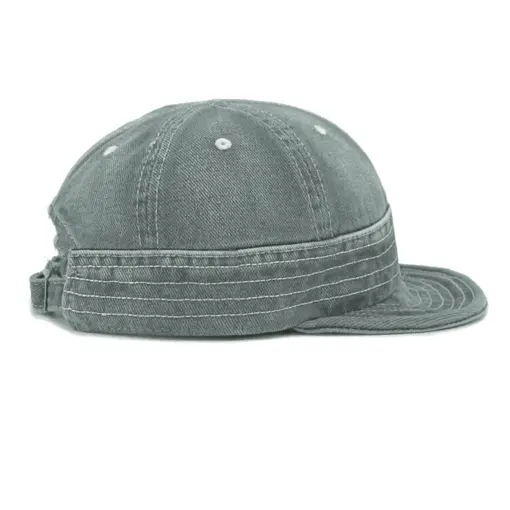 CP1250 Unisex Slate Green Denim Wash Cotton Casual Cap - Image 5