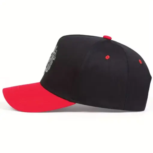 CP1252 Royal Lion Black & Red Cotton Cap - Image 5