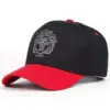 CP1252 Royal Lion Black & Red Cotton Cap