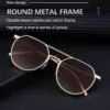 A868 STARL Double Beam retro round frame sunglasses for men