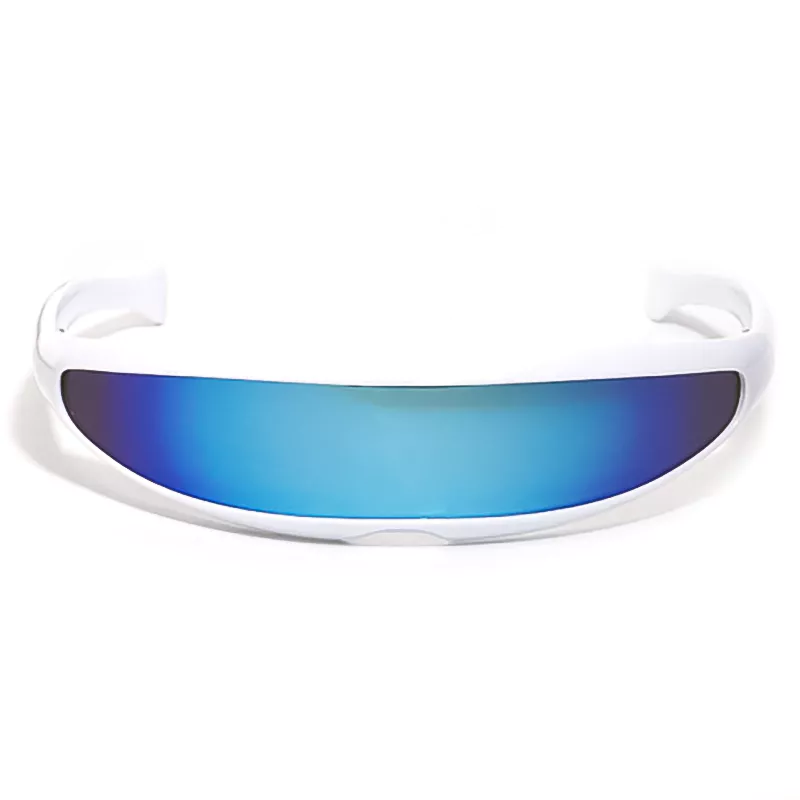 A878 White Frame Blue Mirror Unique Sunglasses - Image 4