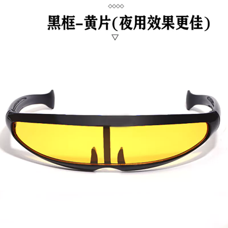 A880 Black Frame Yellow Mirror Unique Sunglasses - Image 2