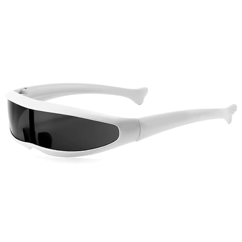 A881 White Frame Black Mirror Unique Sunglasses