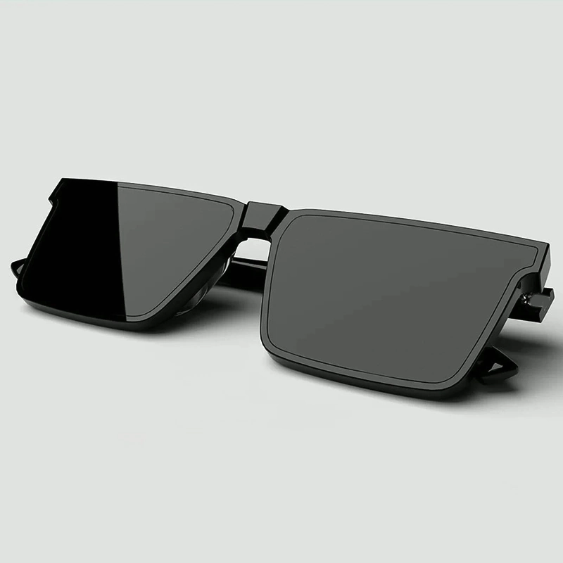 A885 Premium Rectangular Black Polarized Sunglass for men
