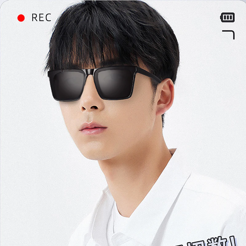 A885 Premium Rectangular Black Polarized Sunglass for men - Image 3