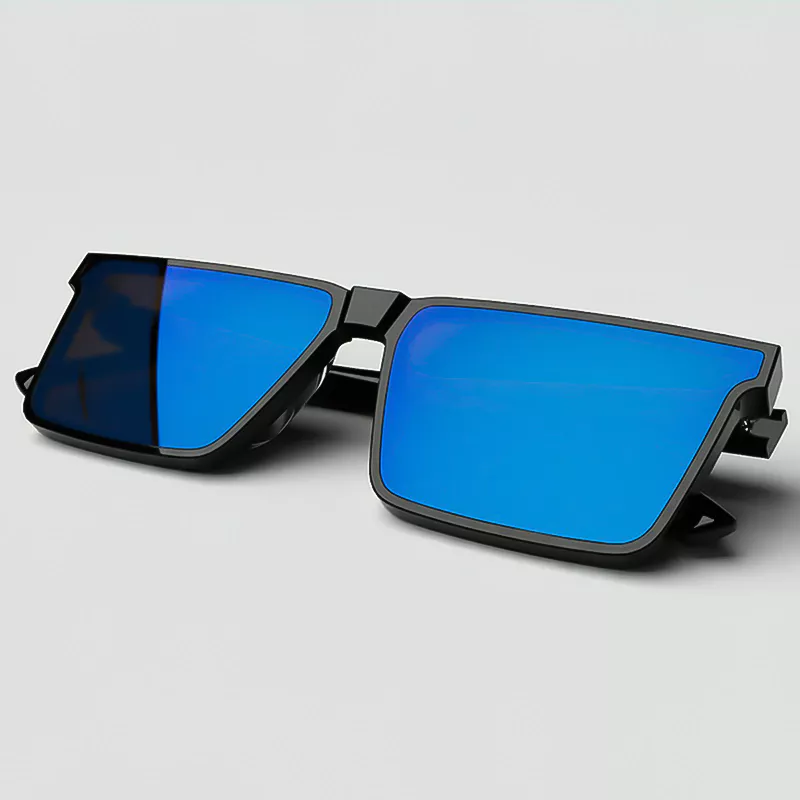 A886 Premium Rectangular Blue Polarized Sunglass for men