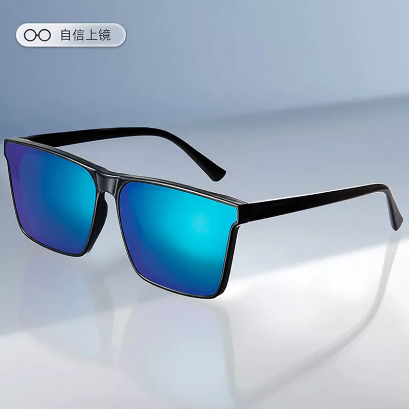 A886 Premium Rectangular Blue Polarized Sunglass for men - Image 4