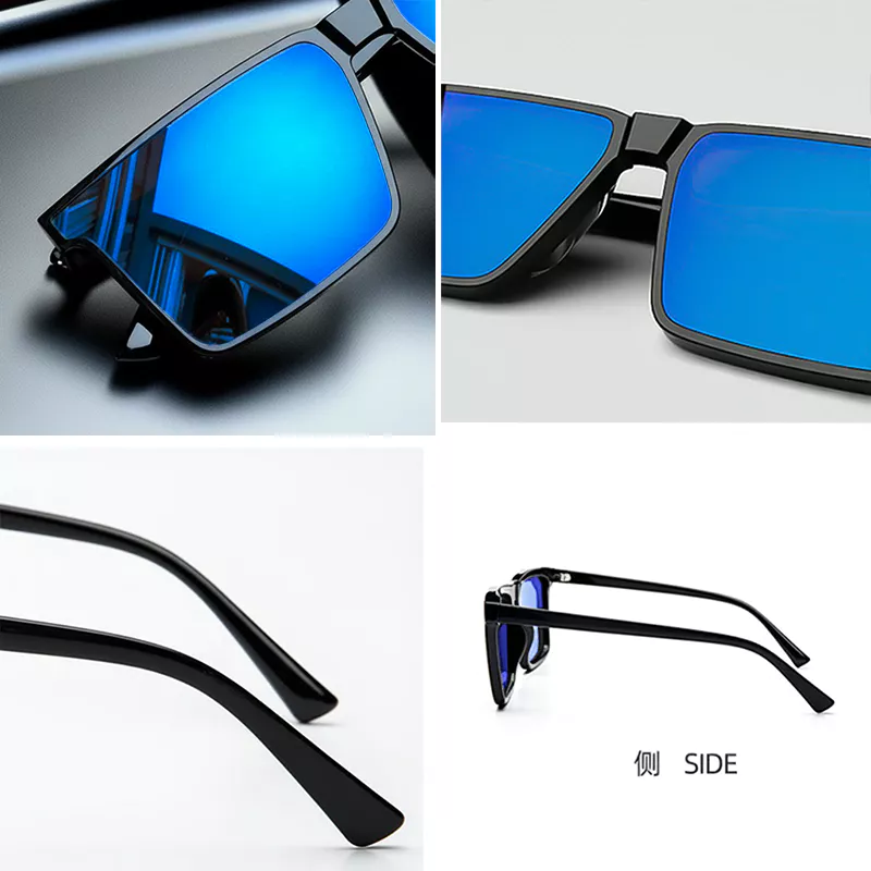 A886 Premium Rectangular Blue Polarized Sunglass for men - Image 3