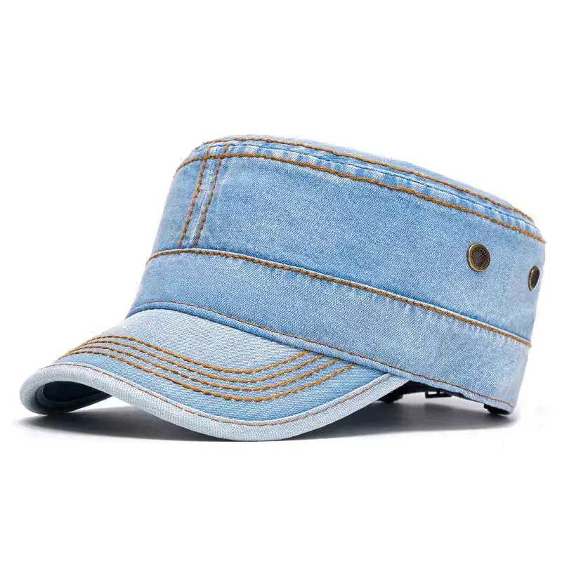 CP1269 Light Blue Denim Military Style Cap – Classic & Premium