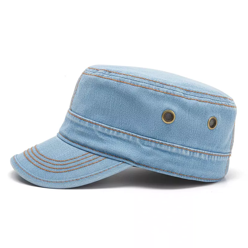 CP1269 Light Blue Denim Military Style Cap – Classic & Premium - Image 4