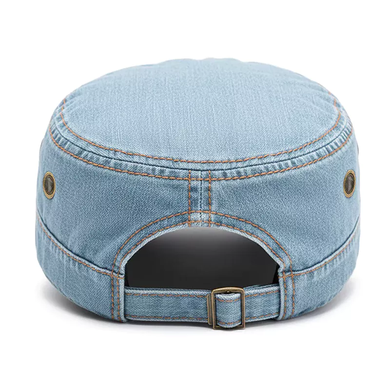 CP1269 Light Blue Denim Military Style Cap – Classic & Premium - Image 3