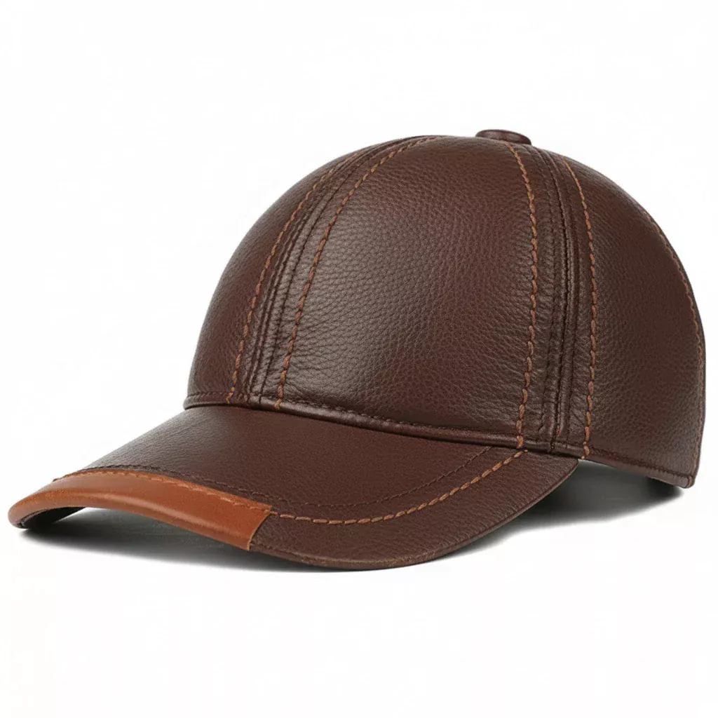 CP1276 Men’s Premium Genuine Leather Baseball Cap