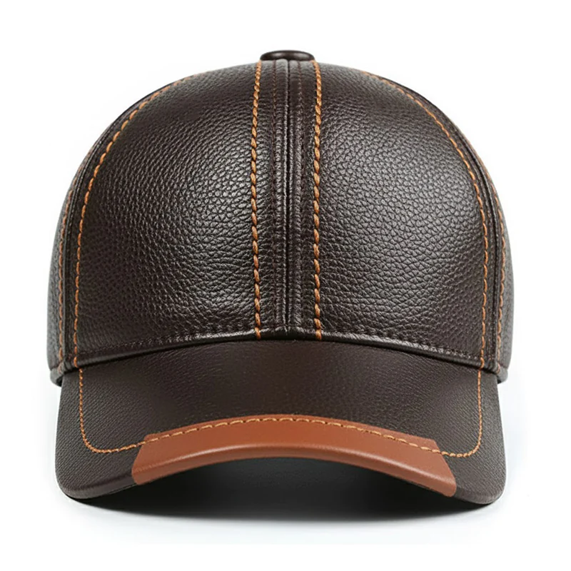 CP1277 Men’s Premium Genuine Leather Baseball Cap - Image 3
