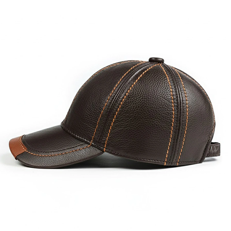 CP1277 Men’s Premium Genuine Leather Baseball Cap - Image 2