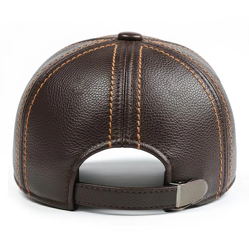 CP1277 Men’s Premium Genuine Leather Baseball Cap - Image 4