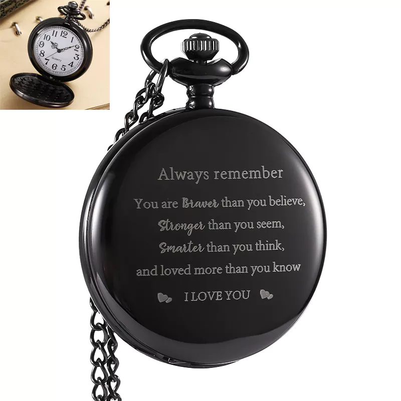 K1137 Black Premium Pocket Watch - Always Remember