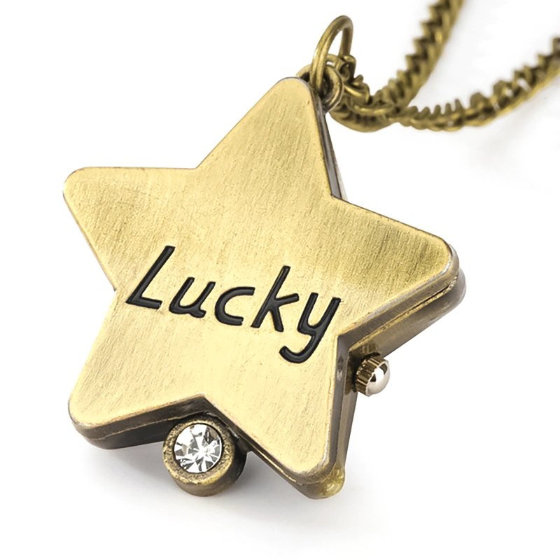 K1143 Lucky Star Vintage Necklace Watch - Image 5