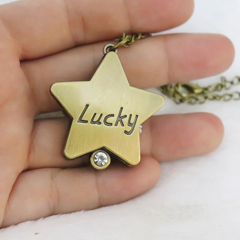 K1143 Lucky Star Vintage Necklace Watch - Image 3