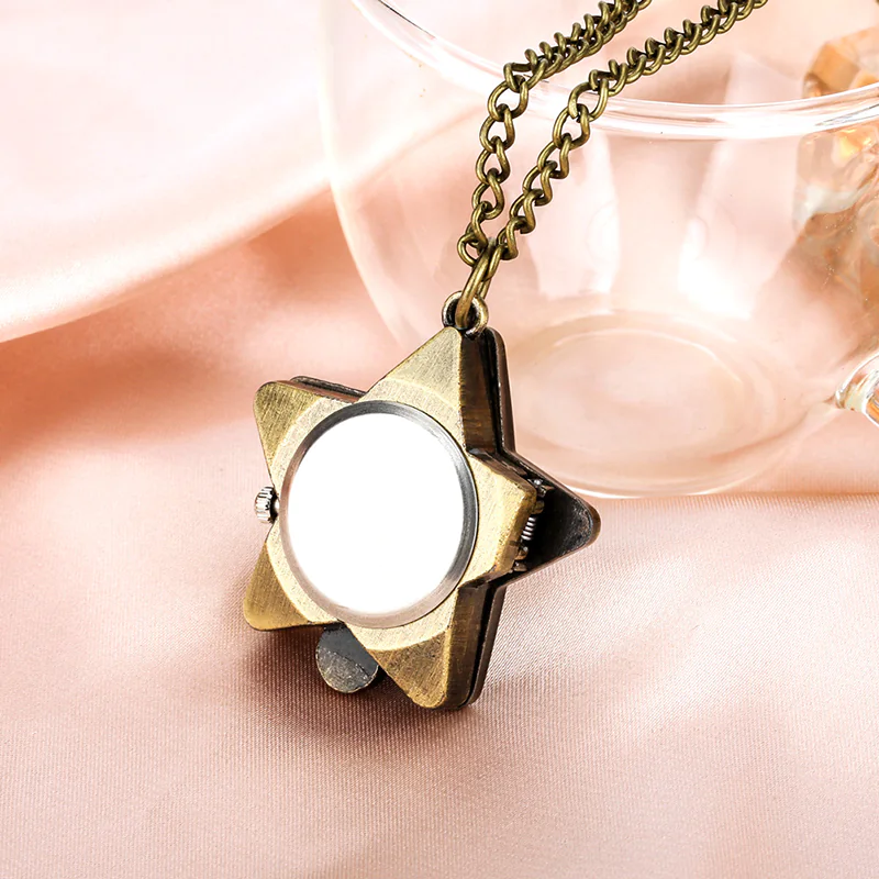 K1143 Lucky Star Vintage Necklace Watch - Image 6