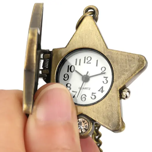 K1143 Lucky Star Vintage Necklace Watch - Image 2