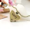 K1144 Happy Heart Vintage Necklace Watch
