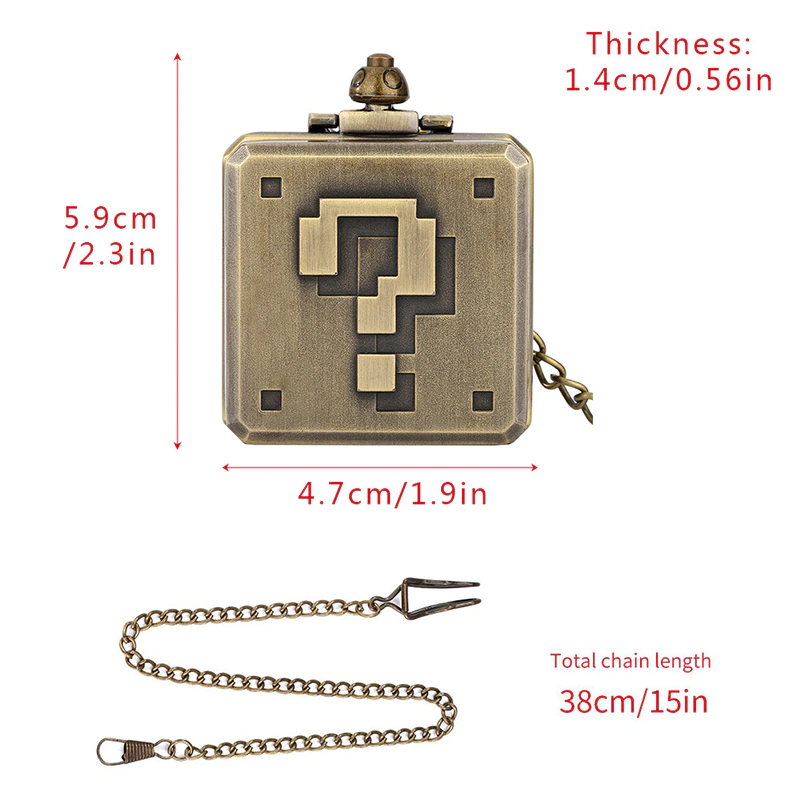 K1136 Question Block Vintage Premium Pocket Watch - Image 5