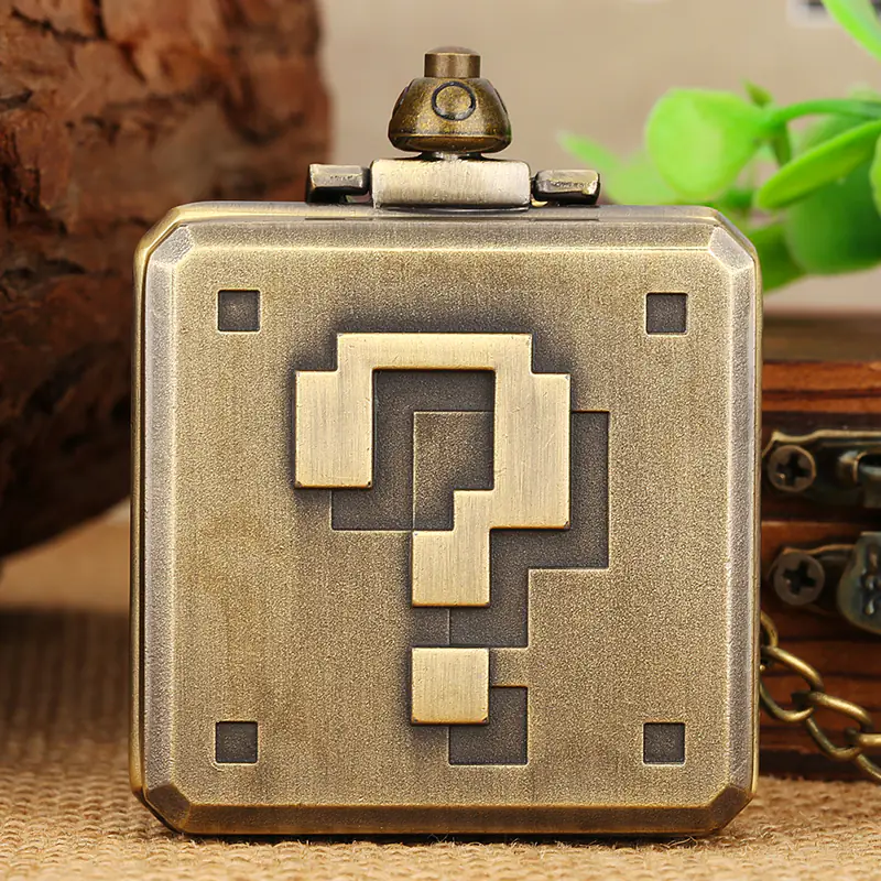 K1136 Question Block Vintage Premium Pocket Watch - Image 4