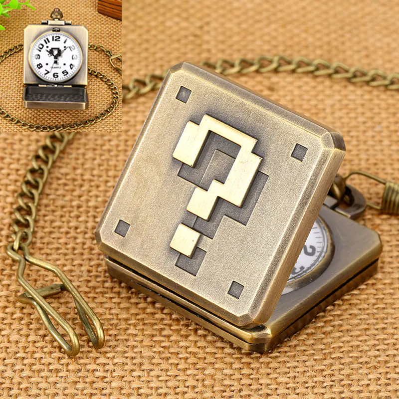 K1136 Question Block Vintage Premium Pocket Watch