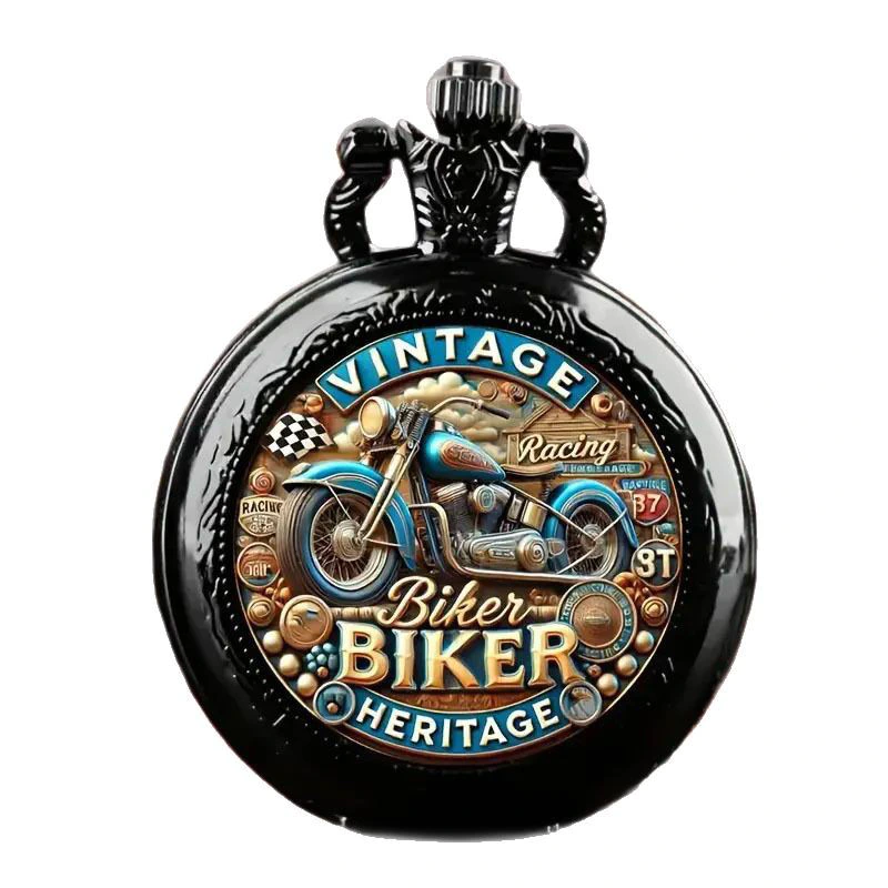 K1138 Black BIKER HERITAGE Premium Pocket Watch - Image 5