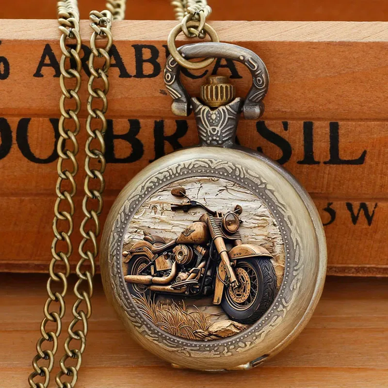 K1139 Vintage BIKER Logo Premium Pocket Watch