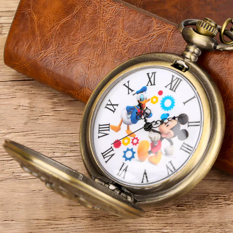 K1142 Classic Mickey & Donald Vintage Pocket Watch - Image 6