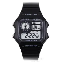 K1149 MINGGE World Time Digital Sports Watch for Men