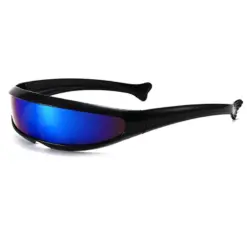 A906 Black Frame Blue Mirror Unique Sunglasses