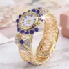 K3022 Rhinestone Décor Round Pointer Watch