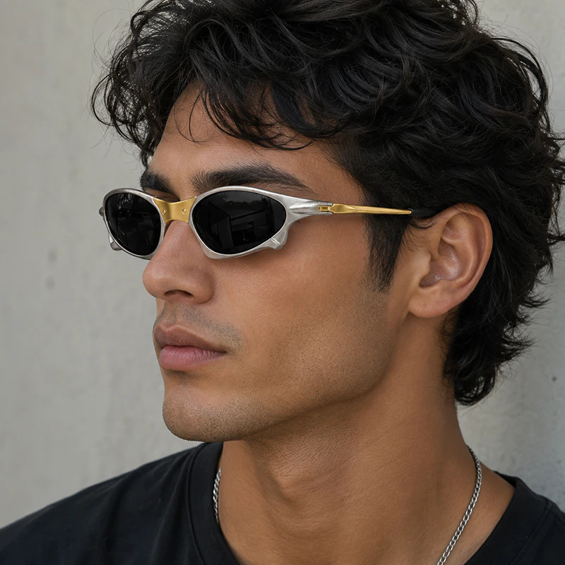 A939 Black Mirror Premium Sports Sunglasses - Image 2