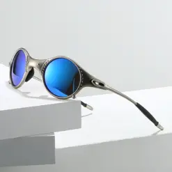 A912 Retro Oval Shape Metal Frame Premium Polarized Sunglasses