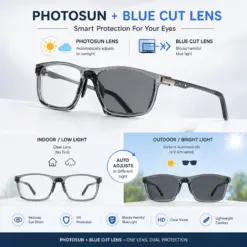 A917 Flexible Frame Premium Photosun & Blue-cut Glasses