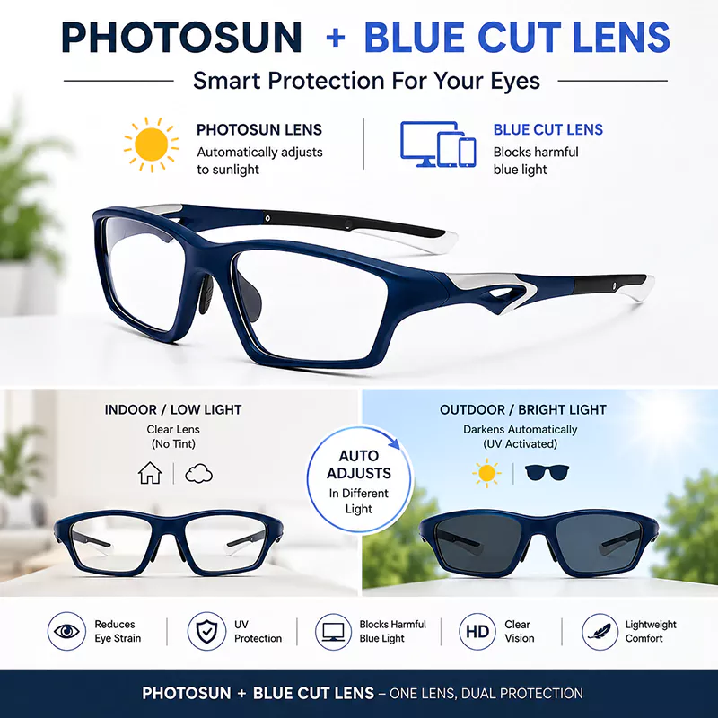 A921 Sports Style Photosun & Blue-cut Glasses