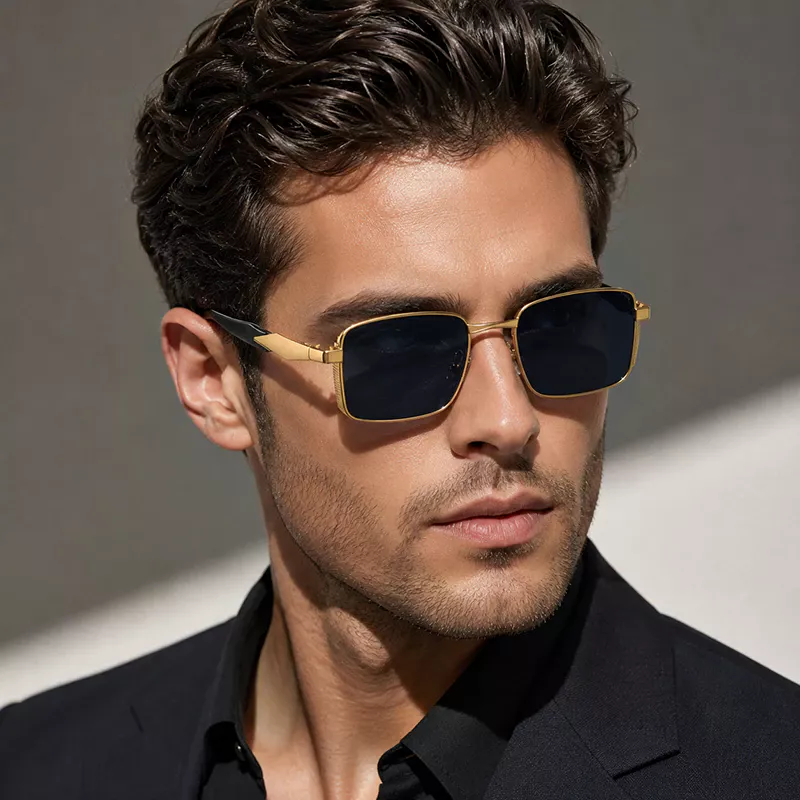 A932 Premium Black & Gold Frame Sunglasses - Image 3