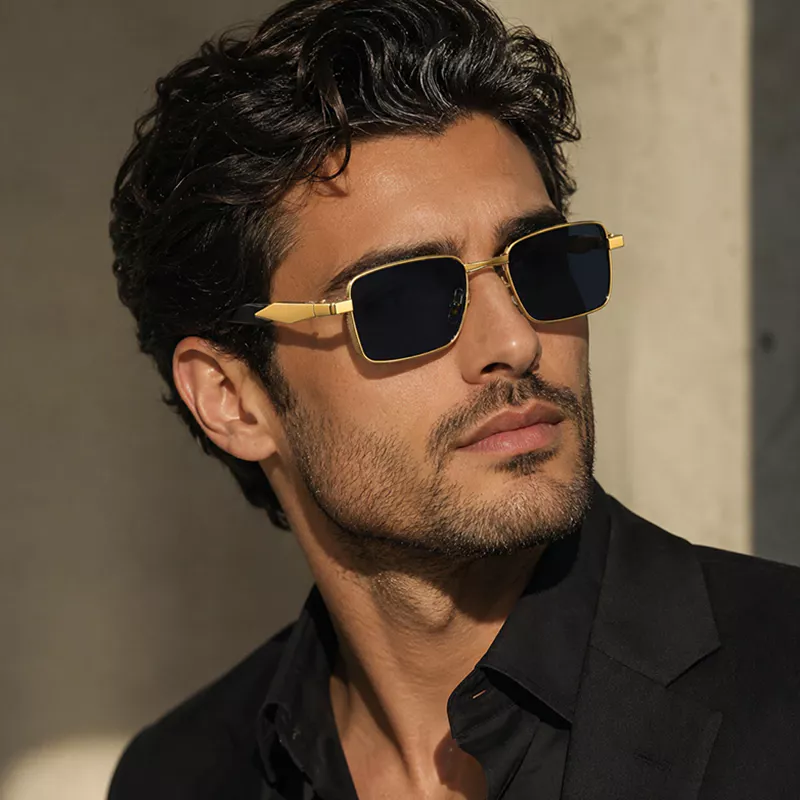 A932 Premium Black & Gold Frame Sunglasses - Image 2