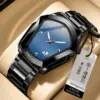 BN1015 BINBOND Luxury Black with Blue Edition Men's Quartz Watch