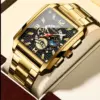 BN1024 BINBOND Luxury Skeleton Square Watch For Men