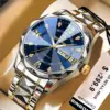 BN1025 BINBOND Luxury Blue Dial Stainless Steel Watch For Men