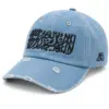CP1318 Premium Distressed Kalimah Embroidery Denim Cap
