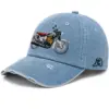CP1323 Premium Distressed Bike Embroidery Denim Cap